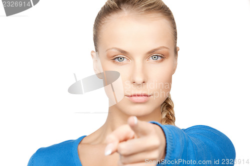 Image of businesswoman pointing her finger