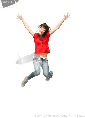 Image of jumping teenage girl
