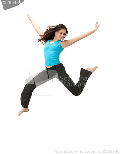 Image of jumping sporty girl