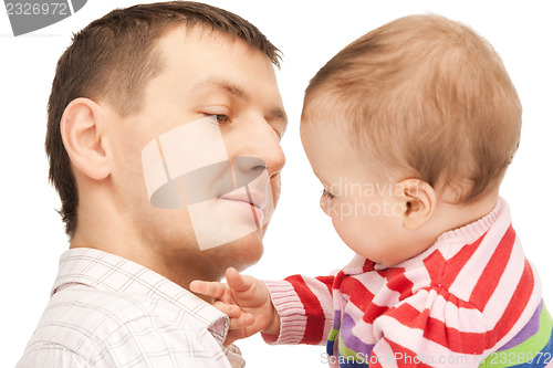 Image of happy father with adorable baby