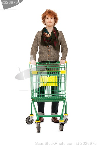 Image of man with shopping cart