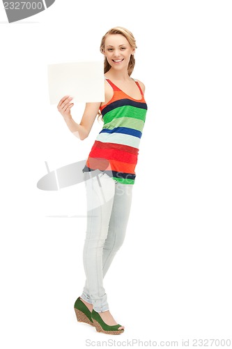 Image of teenage girl with blank board