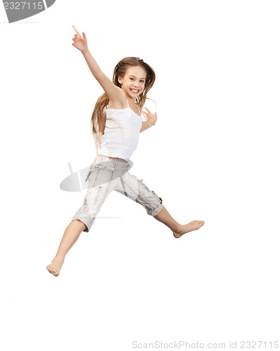 Image of jumping teenage girl