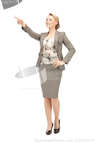 Image of businesswoman pointing her finger