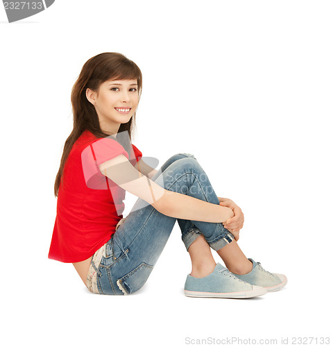 Image of happy and carefree teenage girl