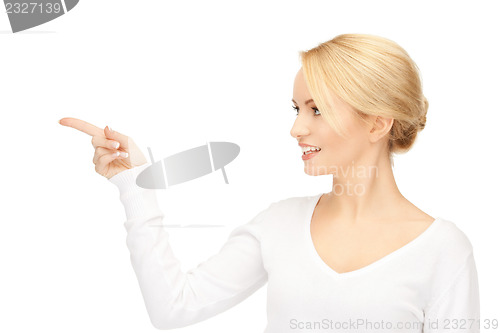 Image of  businesswoman pointing her finger