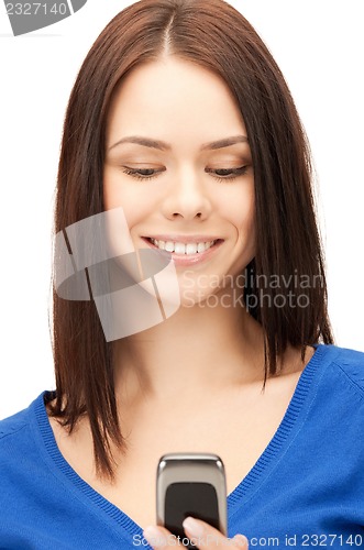 Image of businesswoman with cell phone