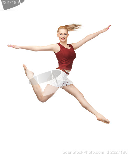 Image of jumping sporty girl