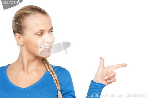 Image of businesswoman pointing her finger