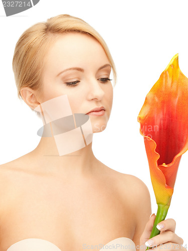 Image of beautiful woman with calla flower