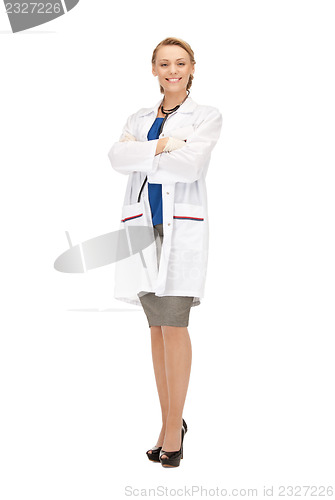 Image of attractive female doctor with stethoscope