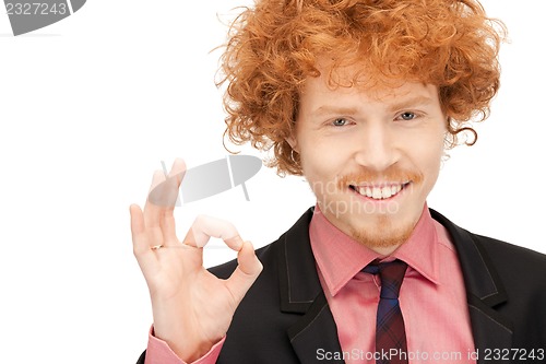 Image of handsome man showing ok sign