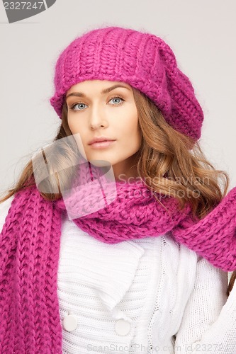Image of beautiful woman in winter hat