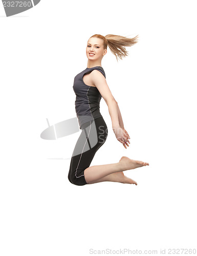 Image of jumping sporty girl