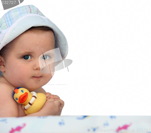 Image of Baby with a rubber duck
