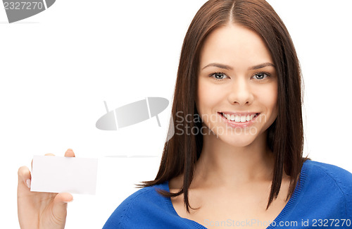Image of woman with business card
