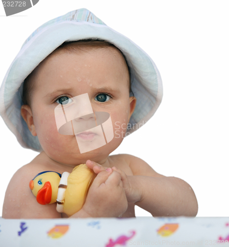 Image of Baby with a rubber duck