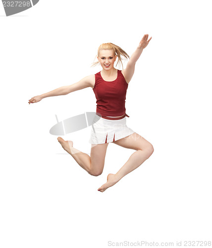 Image of jumping sporty girl