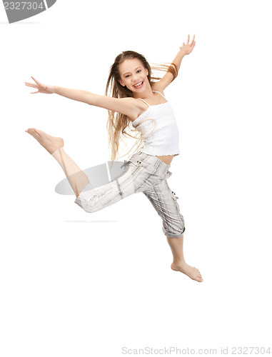 Image of jumping teenage girl