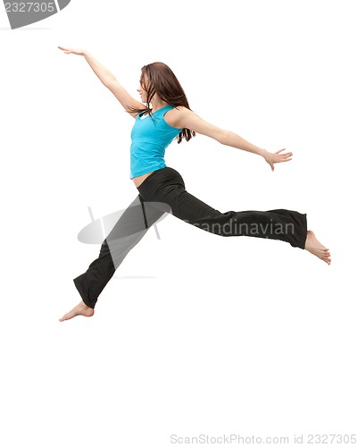 Image of jumping sporty girl