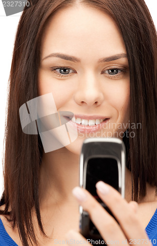 Image of businesswoman with cell phone