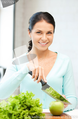 Image of beautiful woman in the kitchen