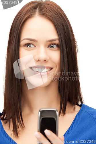 Image of businesswoman with cell phone