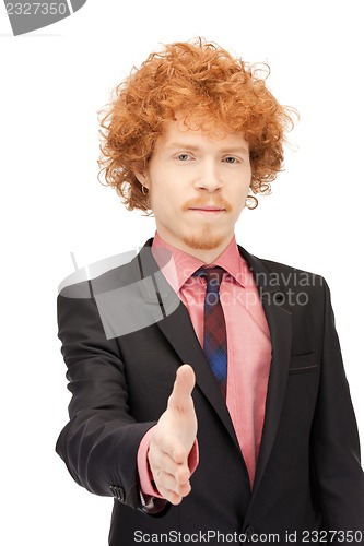 Image of man with an open hand ready for handshake