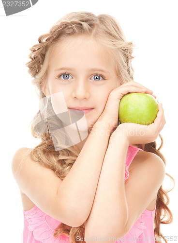 Image of little girl with green apple