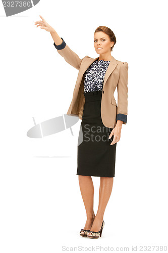 Image of businesswoman pointing her finger