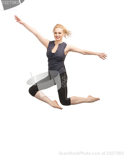 Image of jumping sporty girl