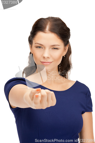 Image of businesswoman pointing her finger