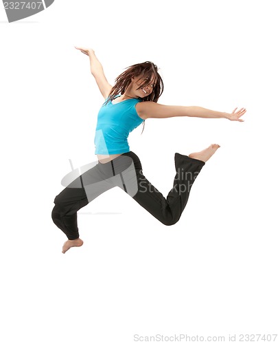 Image of jumping sporty girl