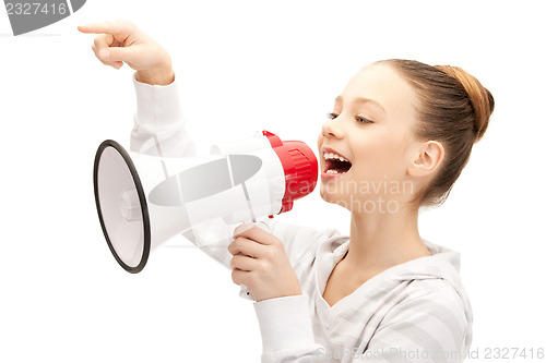 Image of teenage girl with megaphone