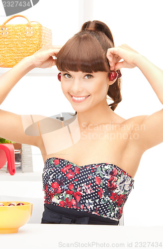 Image of beautiful woman in the kitchen