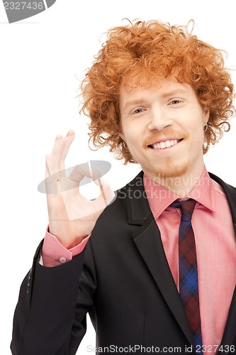 Image of handsome man showing ok sign