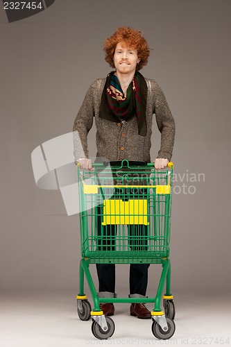 Image of man with shopping cart