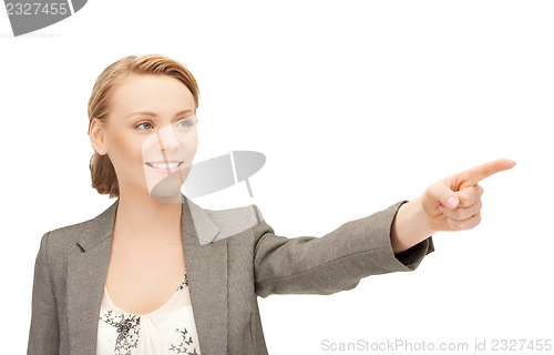 Image of businesswoman pointing her finger
