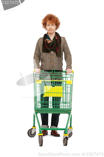 Image of man with shopping cart