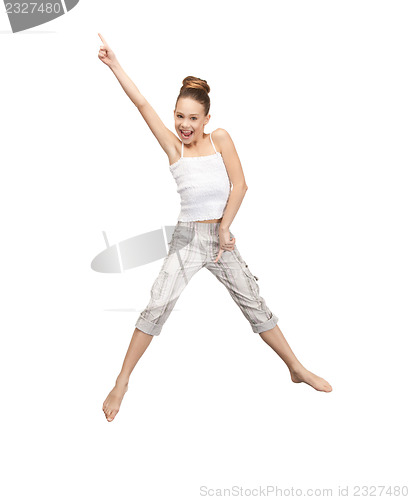 Image of jumping teenage girl