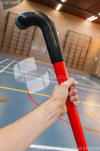 Image of Hockeystick in an old school gym