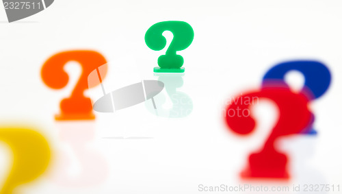 Image of Different colored unique pawns isolated