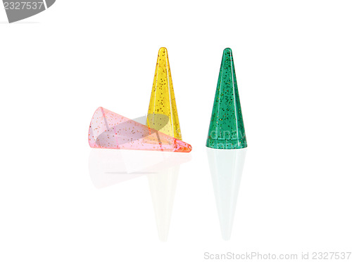 Image of Different colored pawns isolated