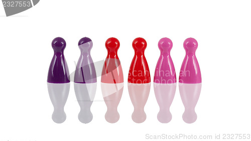 Image of Different colored pawns isolated