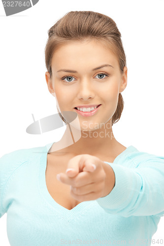 Image of businesswoman pointing her finger