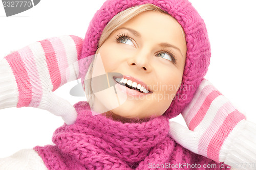 Image of beautiful woman in winter hat