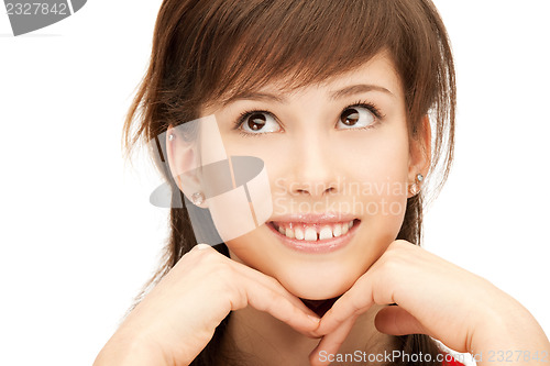 Image of pensive teenage girl