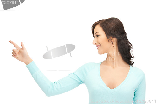 Image of businesswoman pointing her finger