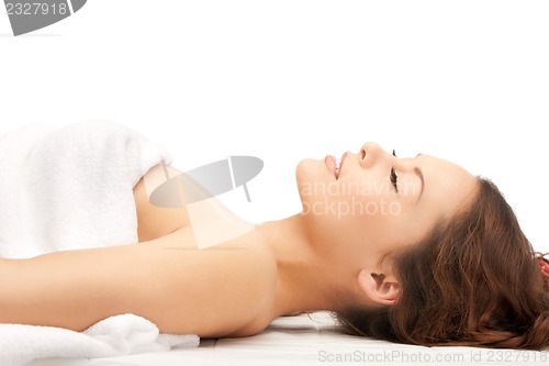 Image of beautiful woman in spa salon