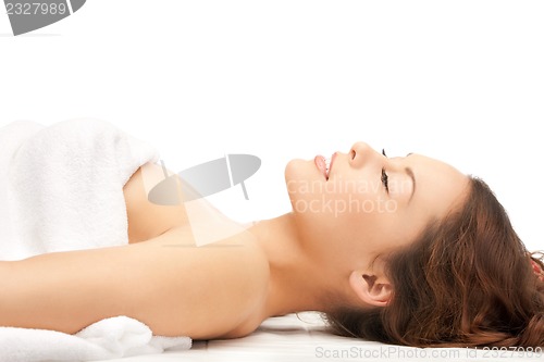 Image of beautiful woman in spa salon